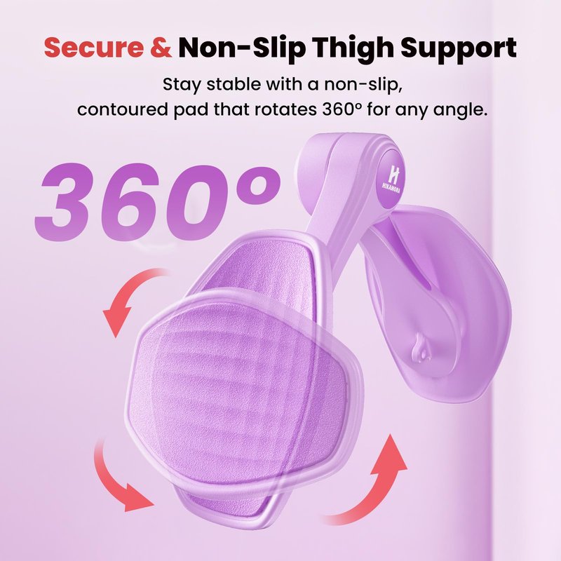 Hikamora Thigh Trainer, Pelvic Floor Exercise Devices for Women, Exerciser, Inner Thigh Exerciser, Workout Equipment for Pelvic Floor Muscle Repair, Thigh Workout Equipment for Home (Purple)