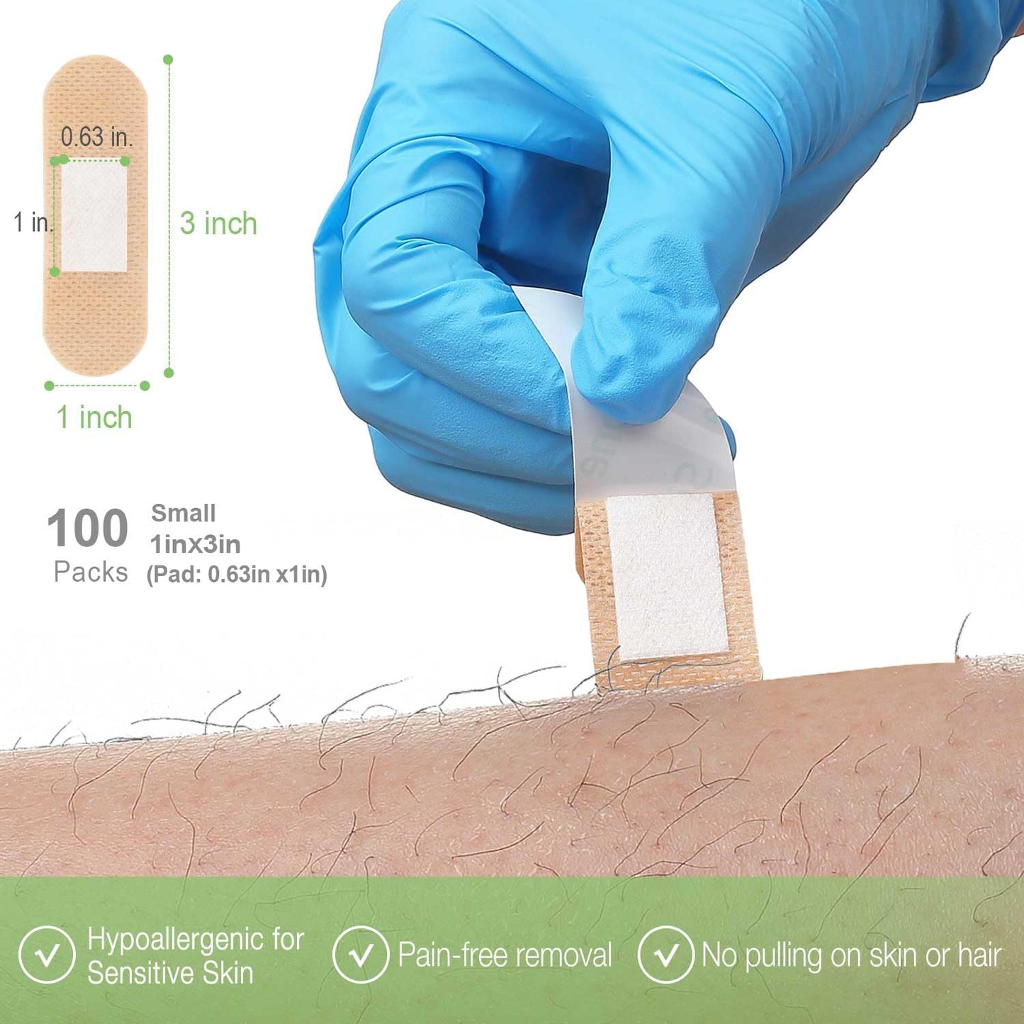 NeuHeils Silicone Bandages for Sensitive Skin 1"x3", 100 Counts