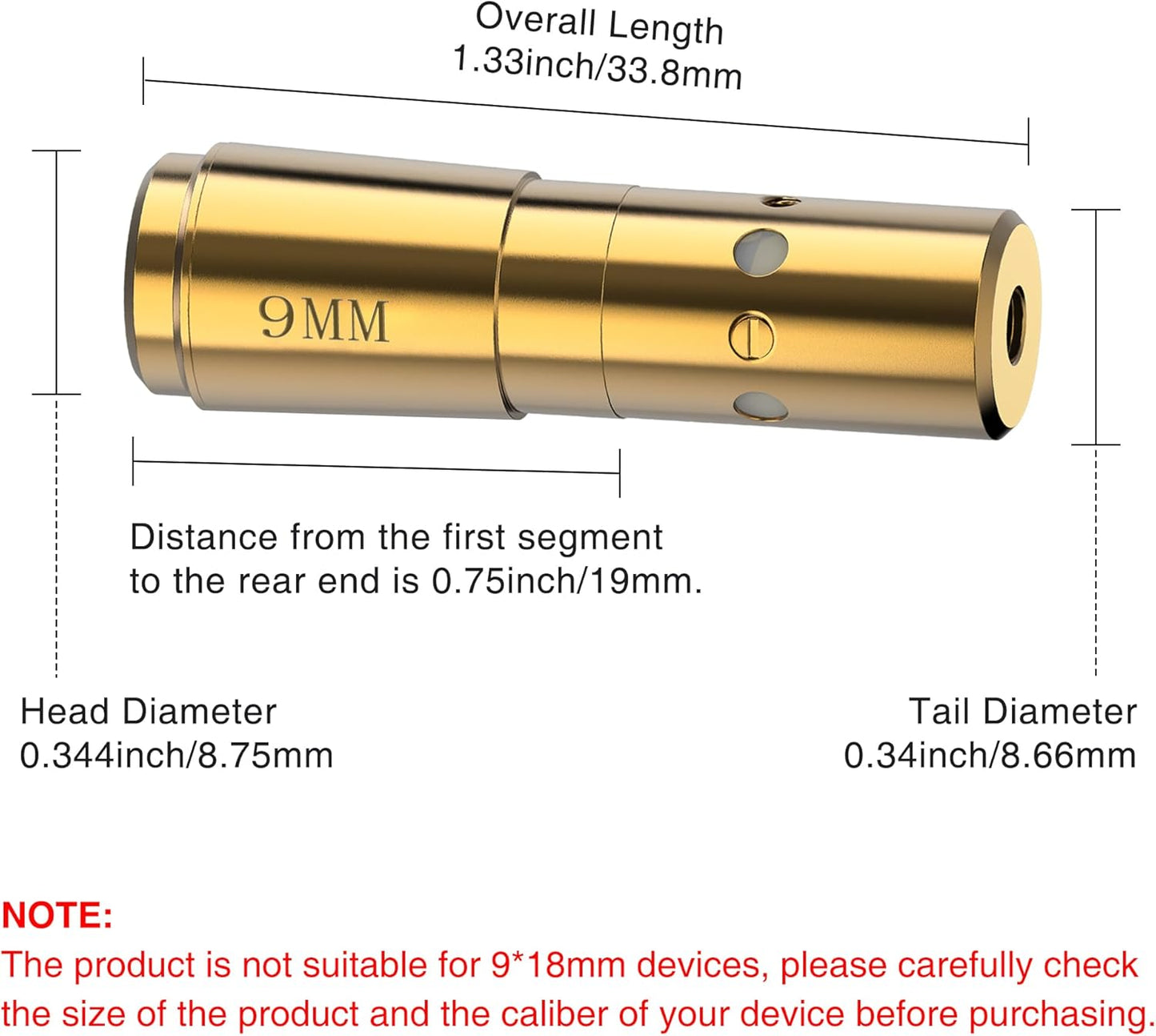 MidTen Bore Sight Laser - 9mm, .223, 5.56mm, .30-06, .25-06, .270 - Includes Batteries for Precise Alignment