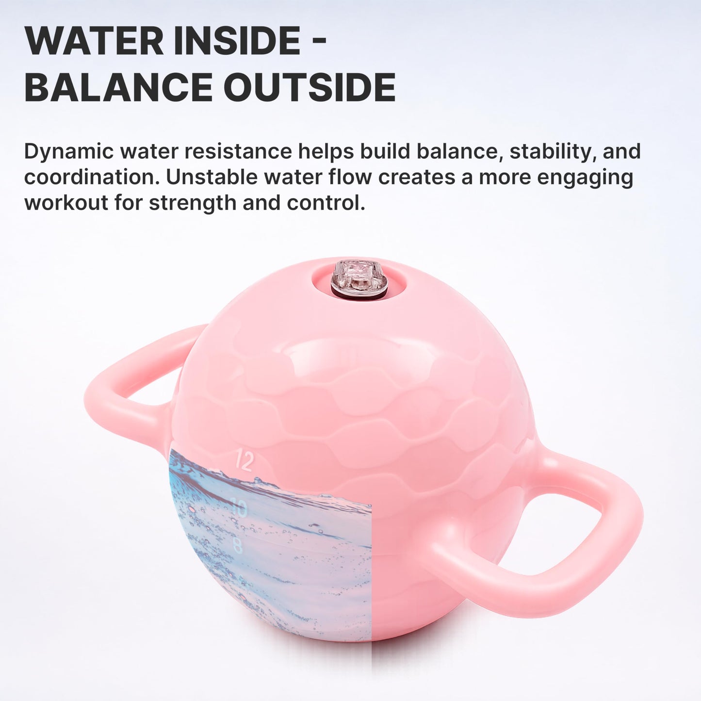 2-12 Lbs Soft Adjustable Kettlebell for Women - Water Filled Strength Training Kettlebells - Dual-Handle Design Water Weight Bag for Home and Gym Workouts