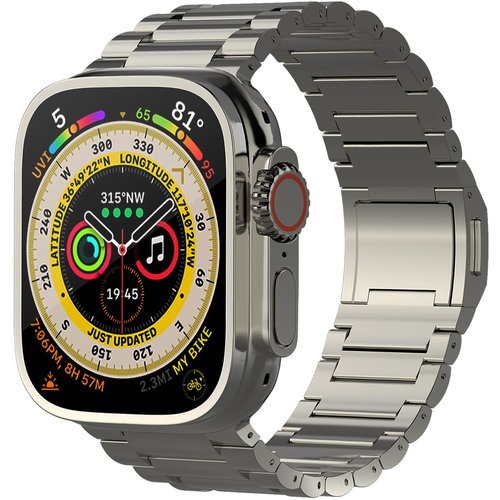 TIREBO Titanium Watch Band (Pro) Compatible ULTRA & Ultra 2 49mm | Premium secure Titanium Metal clasp | Fits iWatch Series 10 46mm wristband | DLC Scratch Resistant Strap