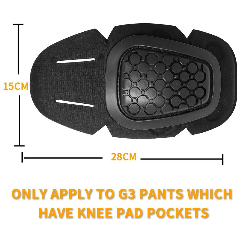 MERJAZ Tactical Knee Pads Inserts for G3 Tactical Combat Military Paintball Hunting Airsoft Pants 1 Pair Protective Gear Black
