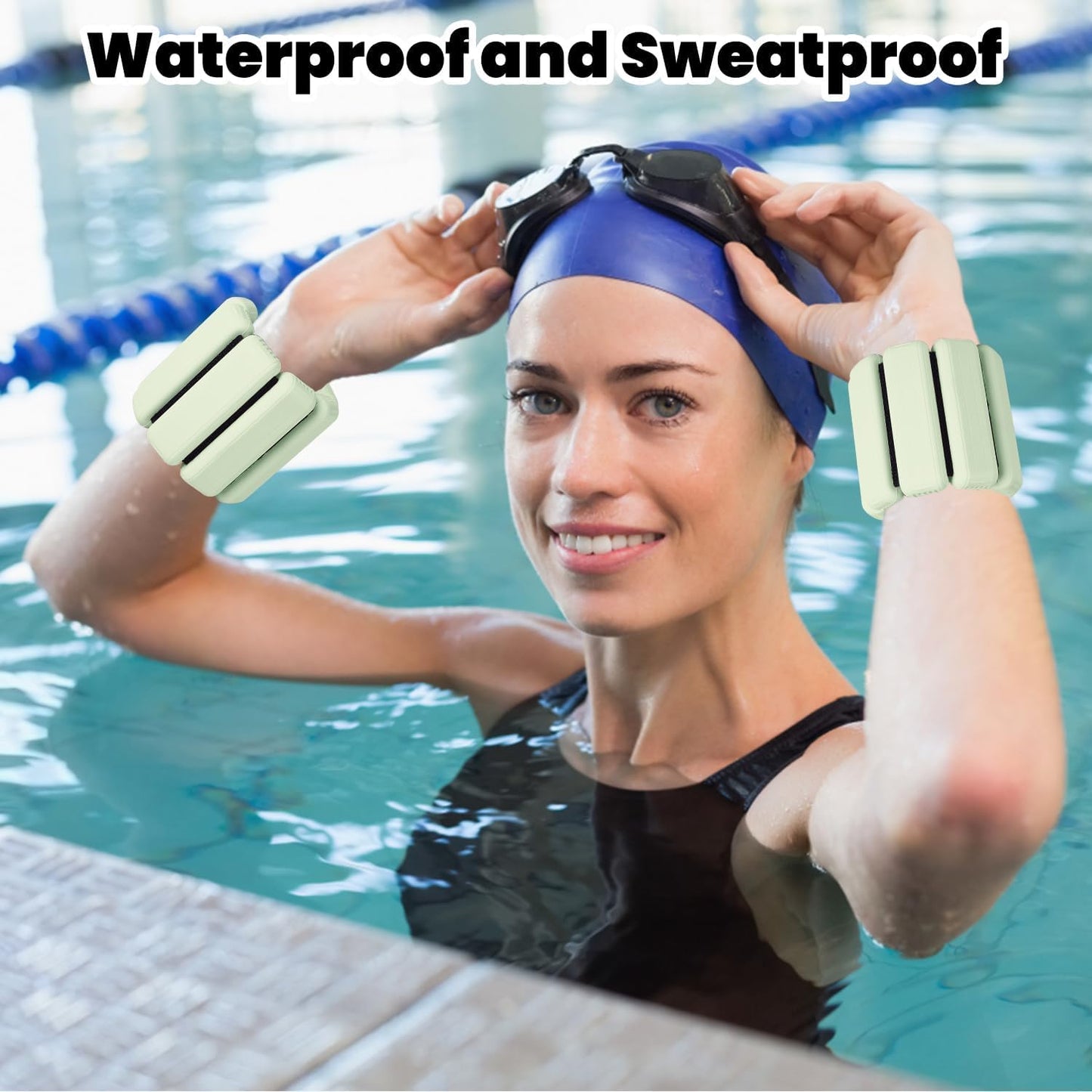 Adjustable Wrist & Ankle Weights - Set of 2, Wearable Wrist & Ankle Weights Bracelet for Yoga, Dance, Barre, Pilates, Cardio, Aerobics, Walking (Oliver Green, 1Lb*2)