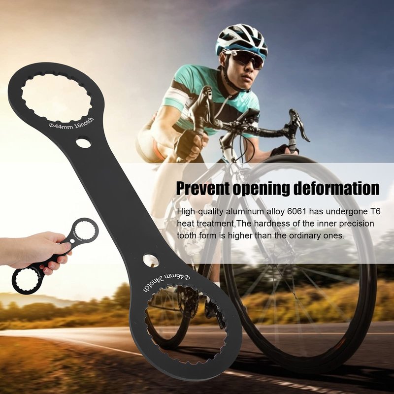 Dilwe Bottom Bracket Wrench, BB Wrench Bottom Bracket Tool 44mm 46mm 16 24 Notch BB Installation Remover Tool(black)