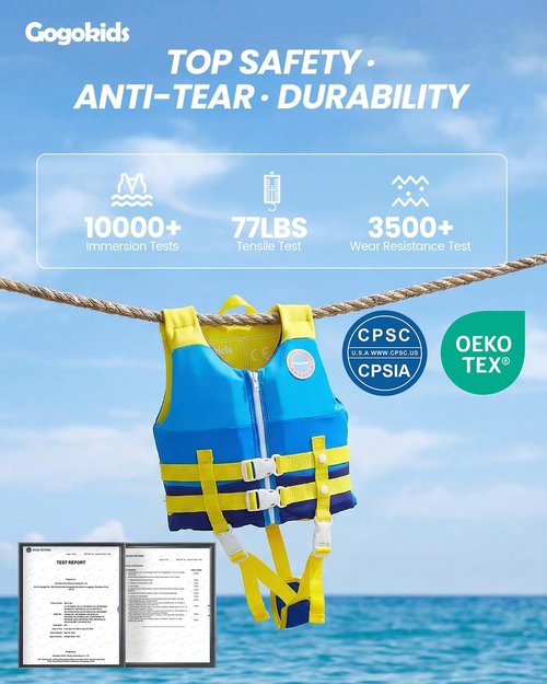 Gogokids Toddler Swim Vest - Buoyant Floaties for Ages 2-9 | Ideal for Pool & Beach Fun