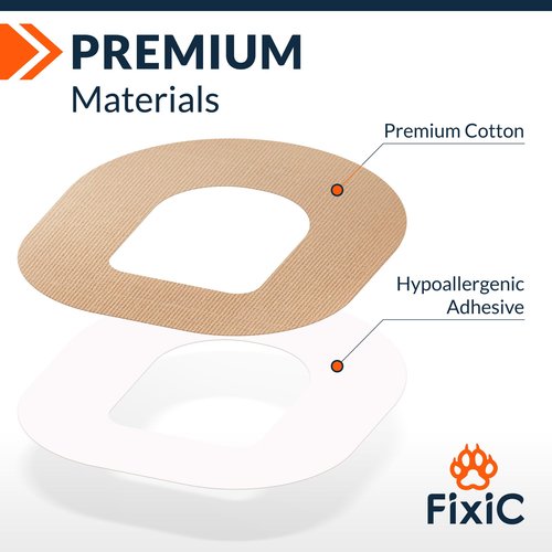 Fixic - 25 Pack - Adhesive Patches - Perfect for Omnipod - The Best Waterproof Adhesive Covers for Omnipod Sensors - Pre-Cut Back Paper - Long Fixation for Your Sensor! (Tan)