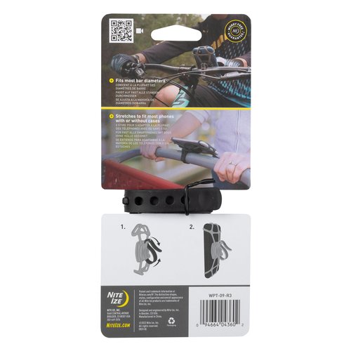 Nite Ize Wraptor Rotating Smartphone Bar Mount - Cell Phone Mount for Bikes, Strollers & More - Easy-to-Use & Adjustable Phone Accessories - Grey