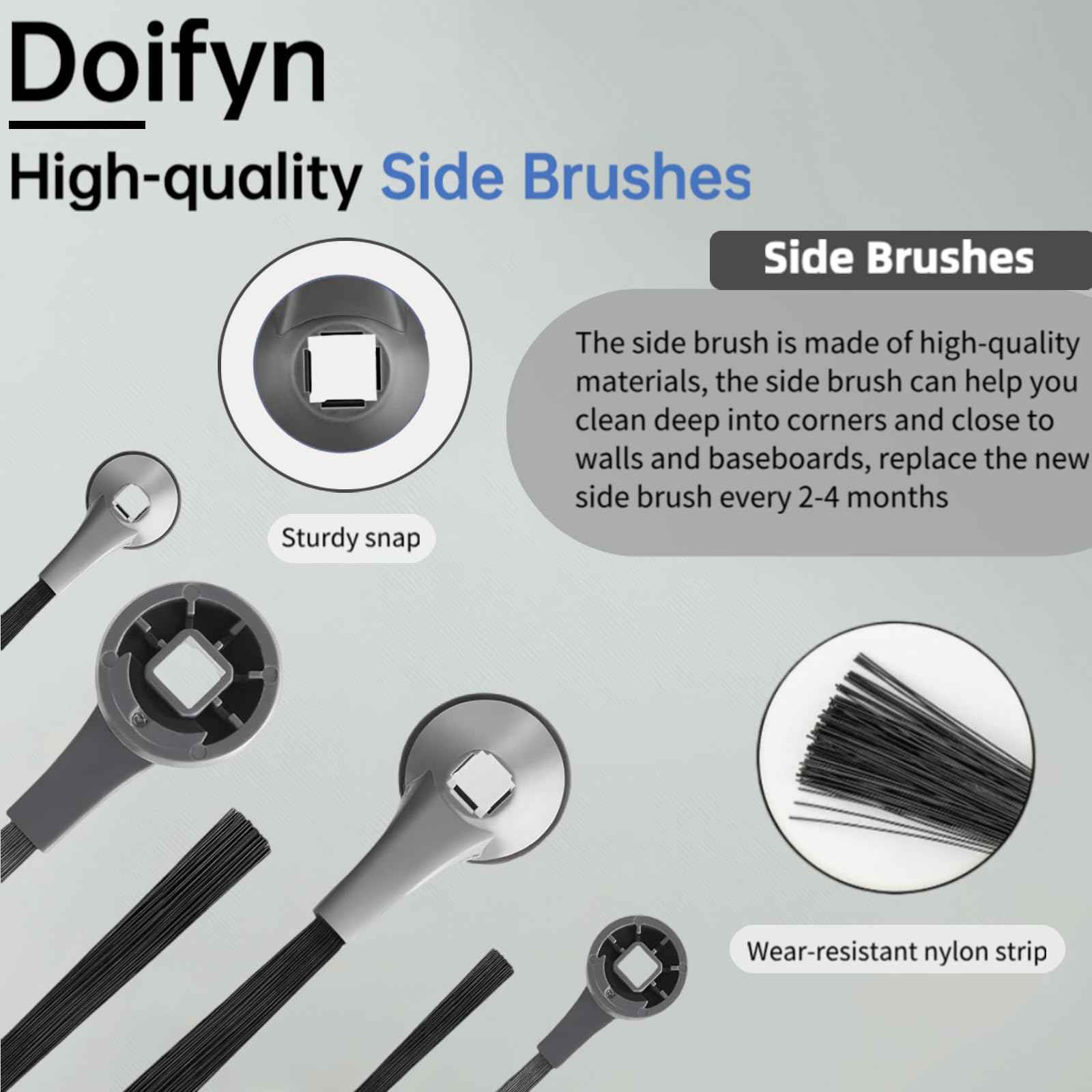 Replacement Parts Compatible with Shark AI AV2501S AV2511AE AV2501AE RV2502AE RV2610WA AV2510AOUS RV2520AOUS Robot Vacuum Cleaner, 1Main Brush, 2 motor pre-filters, 2Foam Filters, 6Side Brushes