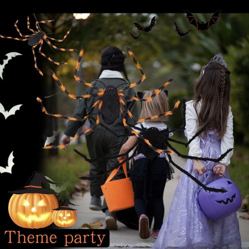 FathiSooc Halloween Spider Costume Party Decorations-Halloween Candy Spider Props with Straps for Kids realistic Spider Decor