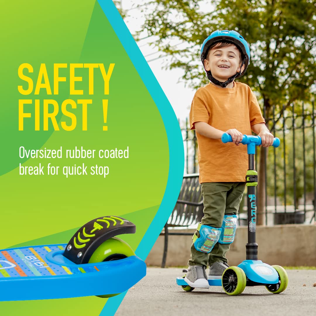 Aero Toddler, Kids Scooter – 3 Wheel Scooter, Adjustable Handles, LED Wheels, Rear Brake, Durable, Folding Scooter, Easy Grip Deck, Outdoor Toys, Kick Scooters for Boys and Girls, Ages 3 and Up