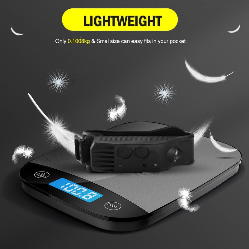 AURUZA 2PCS Headlamp Flashlight,2 COB 230°Wide Beam Headlight Rechargeable LED Headlamps with Motion Sensor Bright 5 Modes Three Light Strips Waterproof Head Lamp for Outdoor Running, Camping Hiking