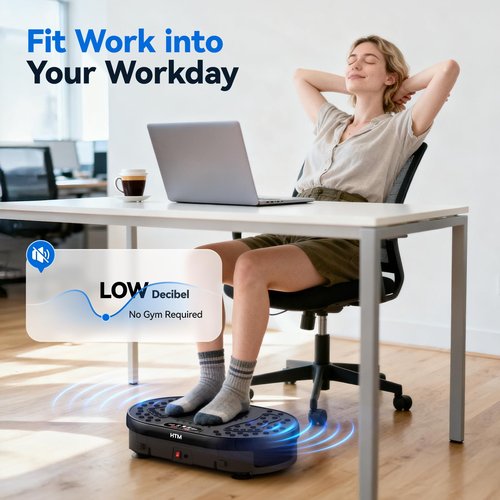 HTM Vibration Plate Exercise Machine with 120 Speed Levels, 9 Program Modes and Remote Control - 15 Min Timer, 300 lbs Capacity Vibrate Stand Shake Board for Full Body Workout, Fat Burner and Toning