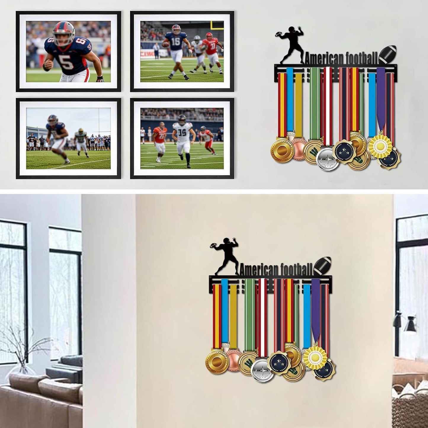 Resama Medal Hanger - Wall Rack Display for 60 Awards & Ribbons | Perfect for Soccer & Gymnastics