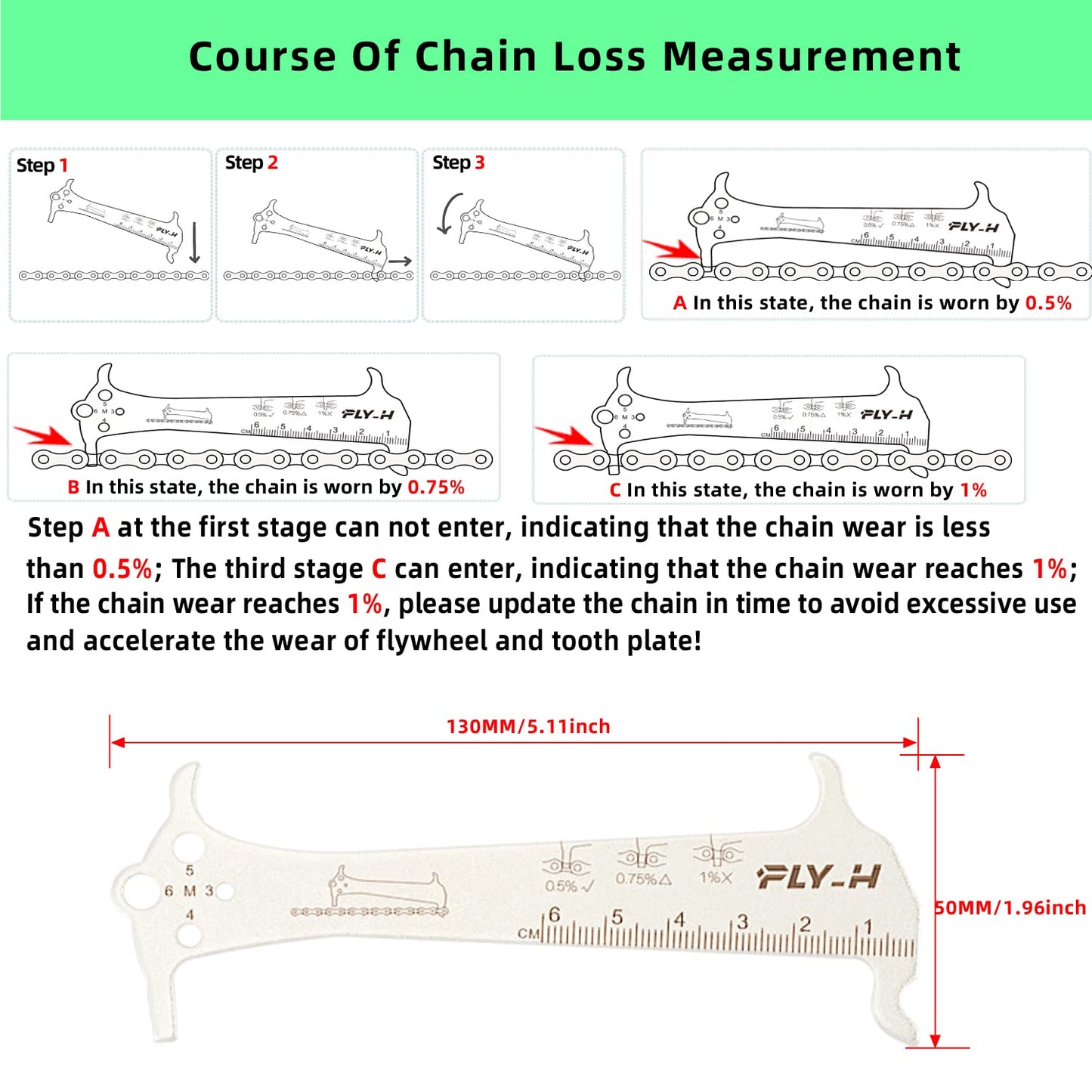 FLY_H Bike Chain Pliers Chain Master Link Pliers Tool +Bike Chain Break Tool Chain Cutter Splitter Breaker+Bike Wear Detection Ruler Chain Wear Indica