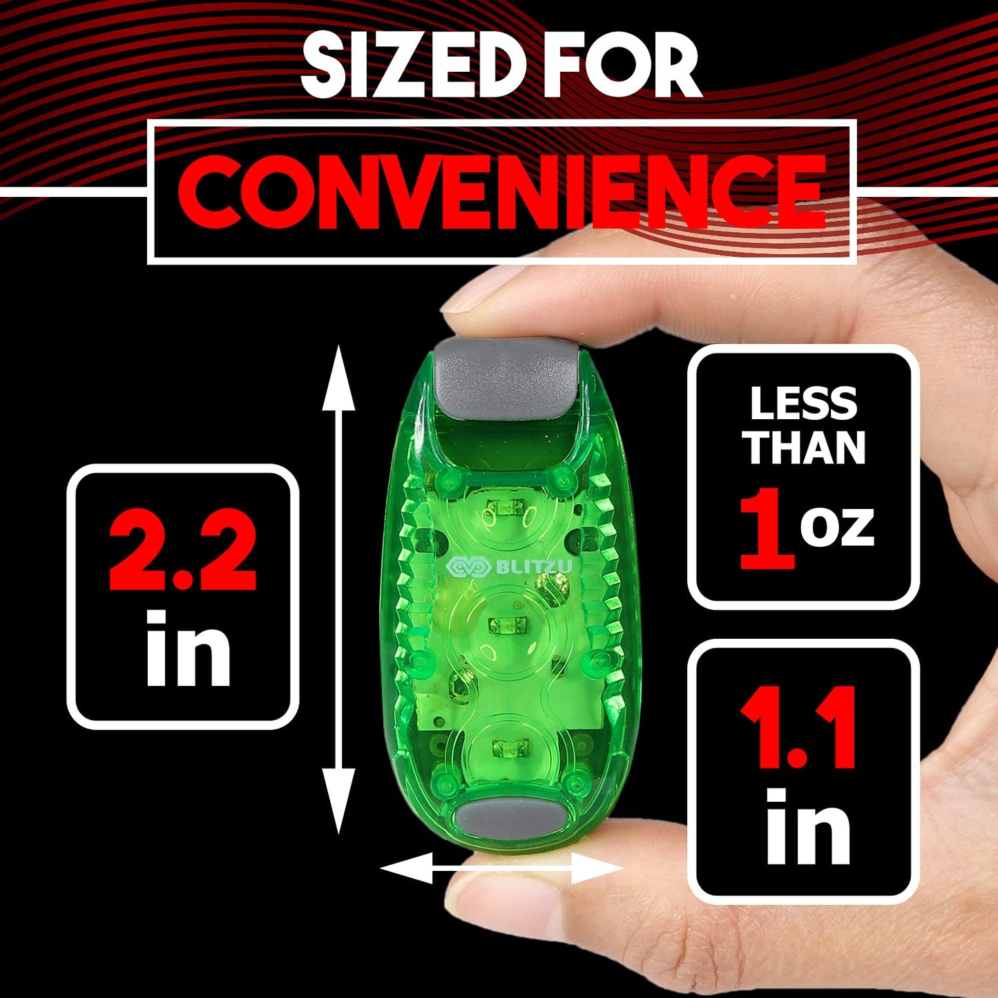 4 Pack LED Safety Light, Clip on Reflective Gear Lights for Walking at Night, Running, Jogging, High Visibility Strobe Light Accessories for Runners, Kids, Hiking, Kayak, Cycling, Camping, Boat Green