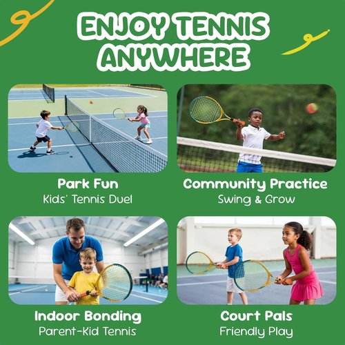 AboveGenius 21 inch Kids Tennis Racket Set for Toddlers Age 4-6, Beginner Tennis Racquet for Boys Girls with 3 Tennis Balls & Adjustable Shoulder Strap Bag, Lightweight Aluminum Alloy
