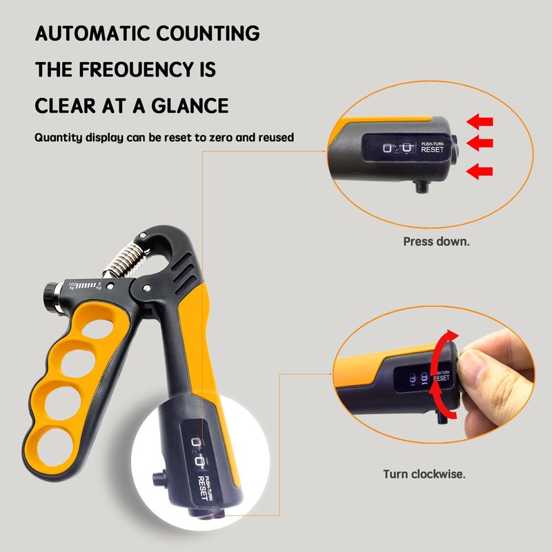 uvedabul Grip Trainer | Gain Herculean Strength with our Grip Strength Trainer - Crush Forearm Exercises with Adjustable Resistance and Ergonomic Design (yellow)