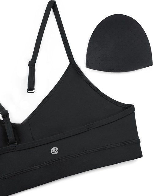 CRZ YOGA Butterluxe V-Neck Sports Bra for Women - Adjustable Straps & Padded Comfort | Basic Wireless Top