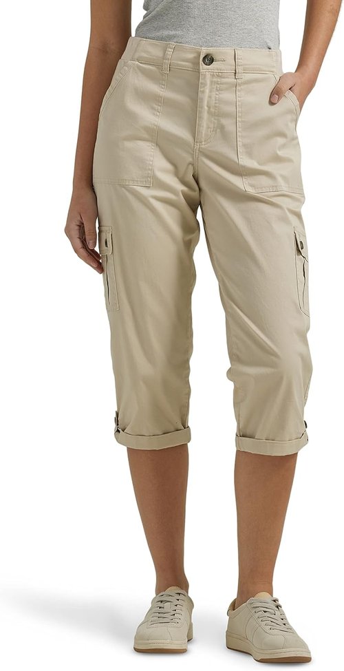 Lee Women's Cargo Capri Pants - Ultra Lux Comfort with Flex-to-Go Design | Perfect for Everyday Wear