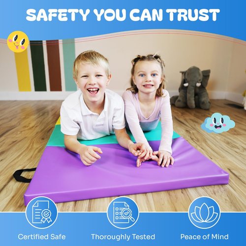 Bounce Tumbling Mat for Kids - Gymnastics Folding Exercise Mat for Home Use | Durable & Portable