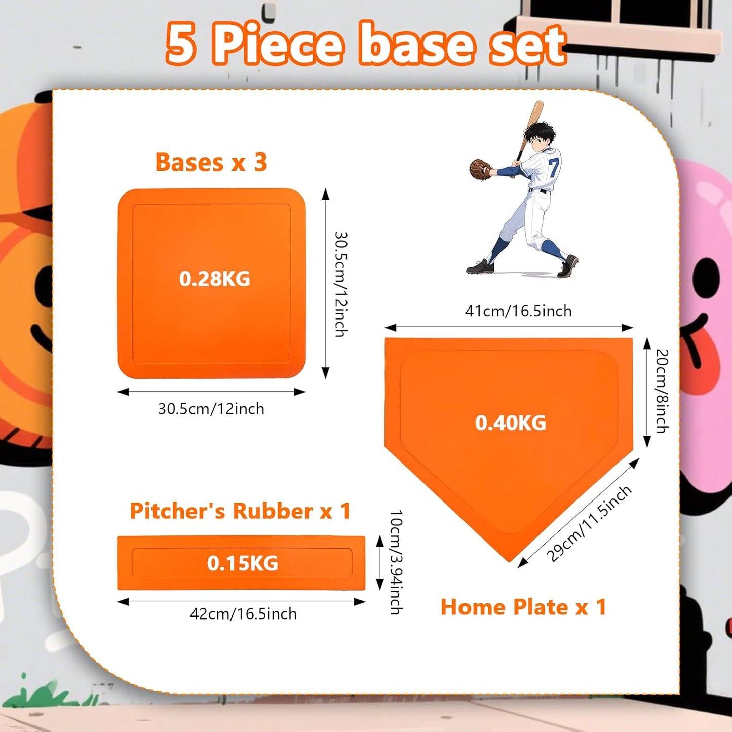 Thrown Down Baseball Bases - Durable & Portable Set for Baseball, Tee Ball, Softball | Ideal for Backyard Practice