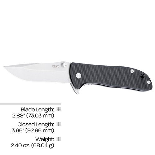 CRKT Drifter Everyday Carry Folding Knife: Drop Point with D2 Steel Blade, G10 Handle, Liner Lock, 6450D2