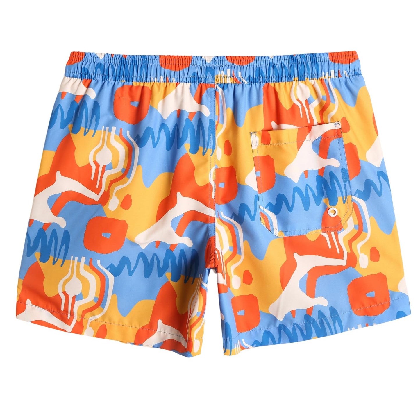 maamgic Mens Swim Trunks 5" Quick Dry Beach Shorts Bathing Suits with Mesh Lining Pockets Painting Blue Medium