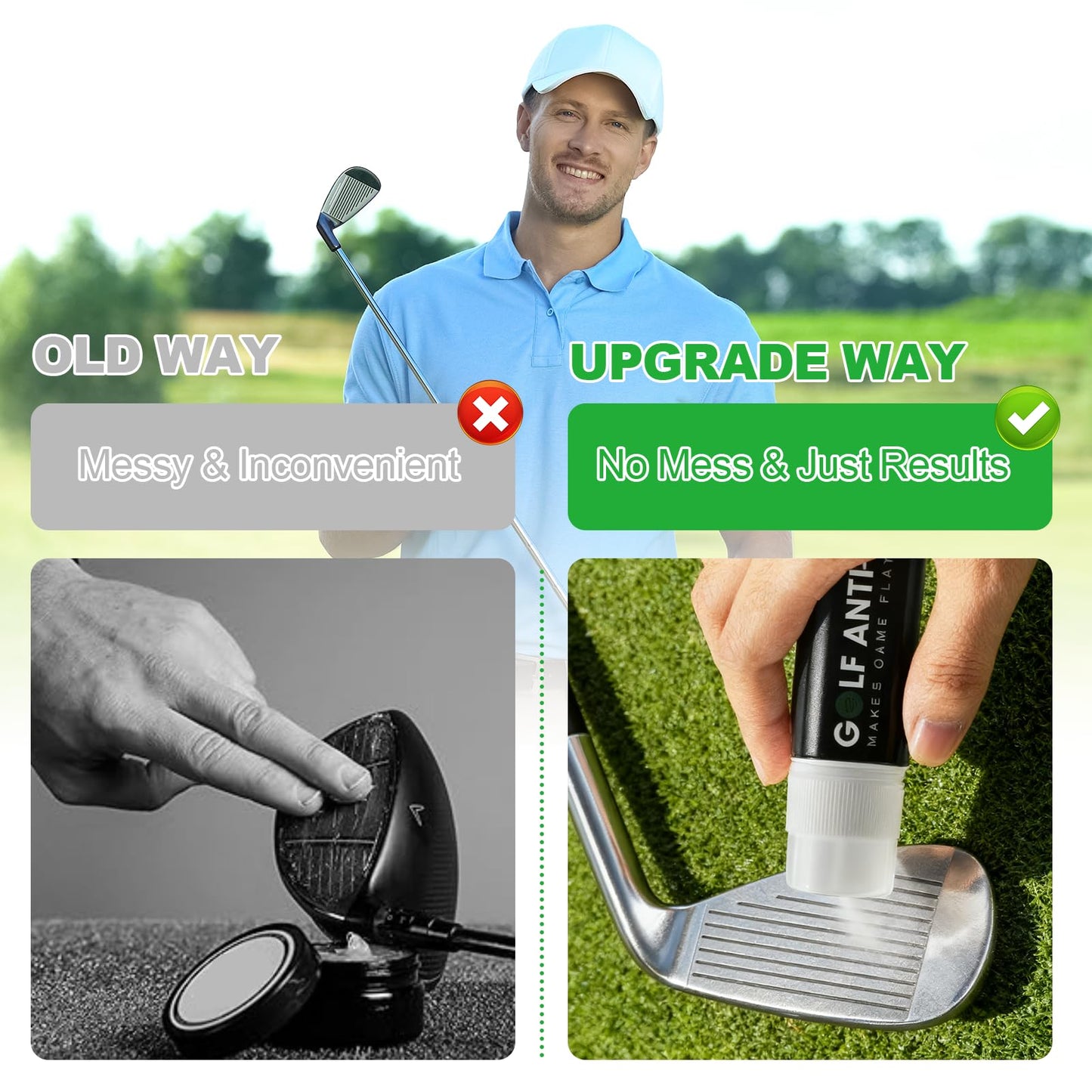 Gawgivdi 2 Pieces Golf Anti-Slice/Hook Compound for Clubs Reduce Spin & Fix Slices Improves Ball Control, Distance and Accuracy Increases, Practice Aid Gifts for All Golfers(1.27 OZ)