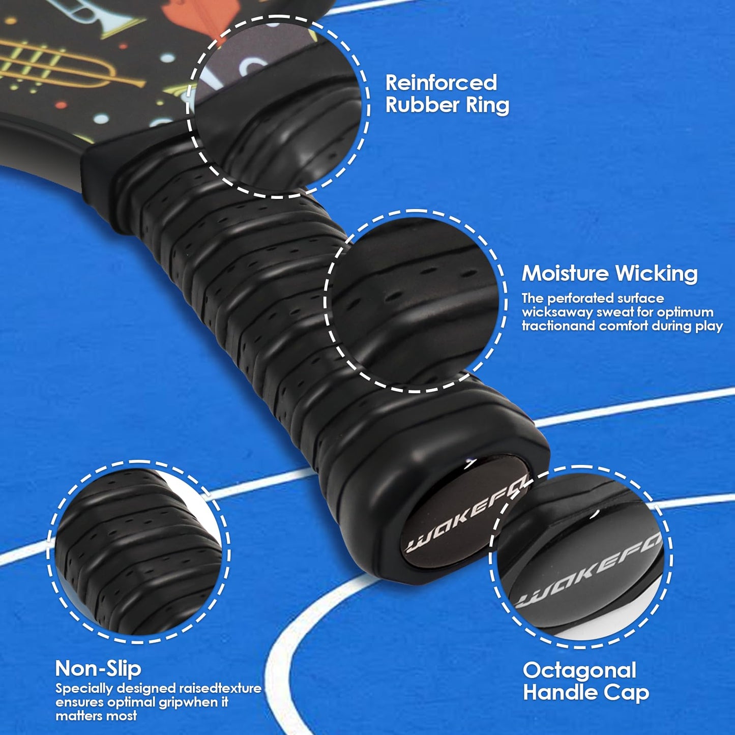 DUJORM Pickleball Paddles Set of 2 USAPA Approved Fiberglass Surface, Pickleball Paddles with 2 Paddles and 4 Balls, for Men Women with Carring Bag