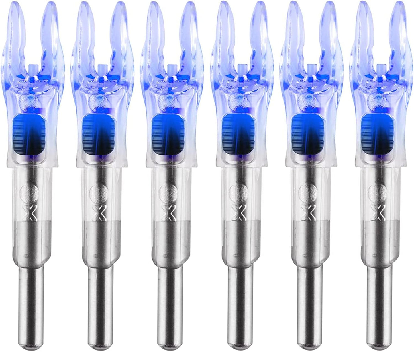 Skiennix Lighted Arrow Nocks - High-Visibility LED with On/Off Switch | Fits .204, .233, .244, .246 Diameters - 6 Pack