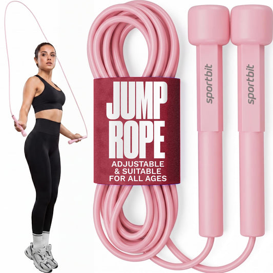 SPORTBIT Adjustable Jump Rope for Fitness and Exercise, Pink
