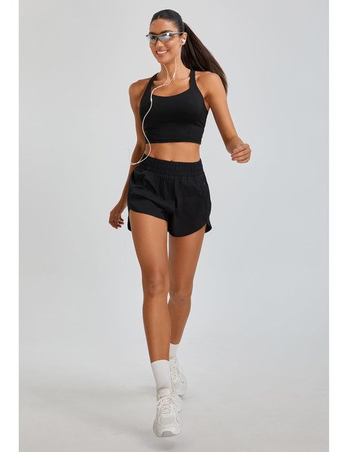BMJL Womens Workout Tank Tops with Built in Bra Athletic Sports Crisscross Back Summer Going Out Clothing 2025(S,Black)