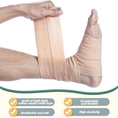 4 Rolls Elastic Tape Adhesive Elastic Tape Self Adhesive Bandage Wrap Flexible Stretch Bandages for Sports Ankle, Knee and Wrist Animal Pets, 5 Yard