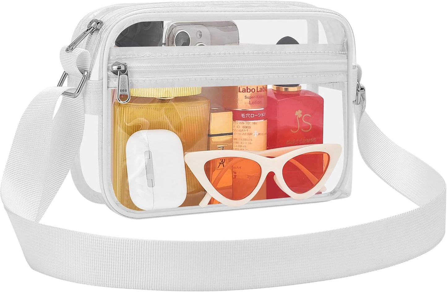 MAY TREE Clear Stadium Bag - Compact Clear Purse for Concerts, Sports, Work & Festivals