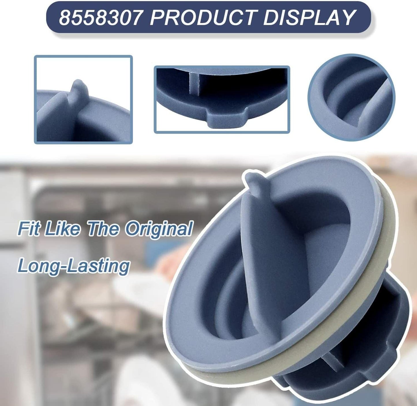 cdipkif PACK OF 2 Ultra Durable 8558307 Dishwasher Dispenser Cap Replacement Part by BlueStars – Exact Fit For Dishwasher Rinse Aid Dispenser Cap for Kitchen Aid Whirlpool Replaces WP8558307 W10077881