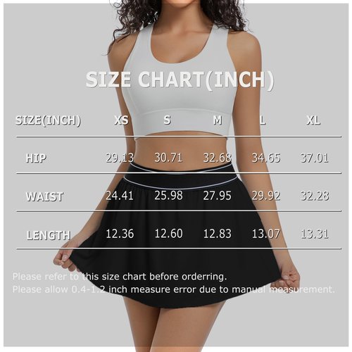 Tennis Skirts for Women Golf Mini Match Point Skirts Athletic Skorts for Workout Sports Running Pickleball Skater(Black,Small)