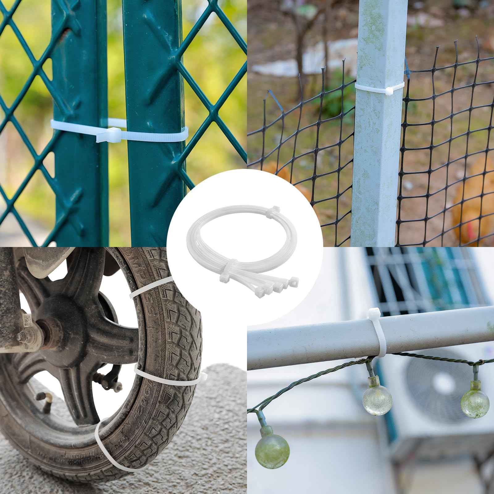 26 Inch White Long Zip Ties,60 LBS Tensile Strength Heavy Duty Large Cable Wire Ties With Self-Locking Adjustable More Durable Nylon Tie Wraps for Indoor Outdoor（100 Pack）