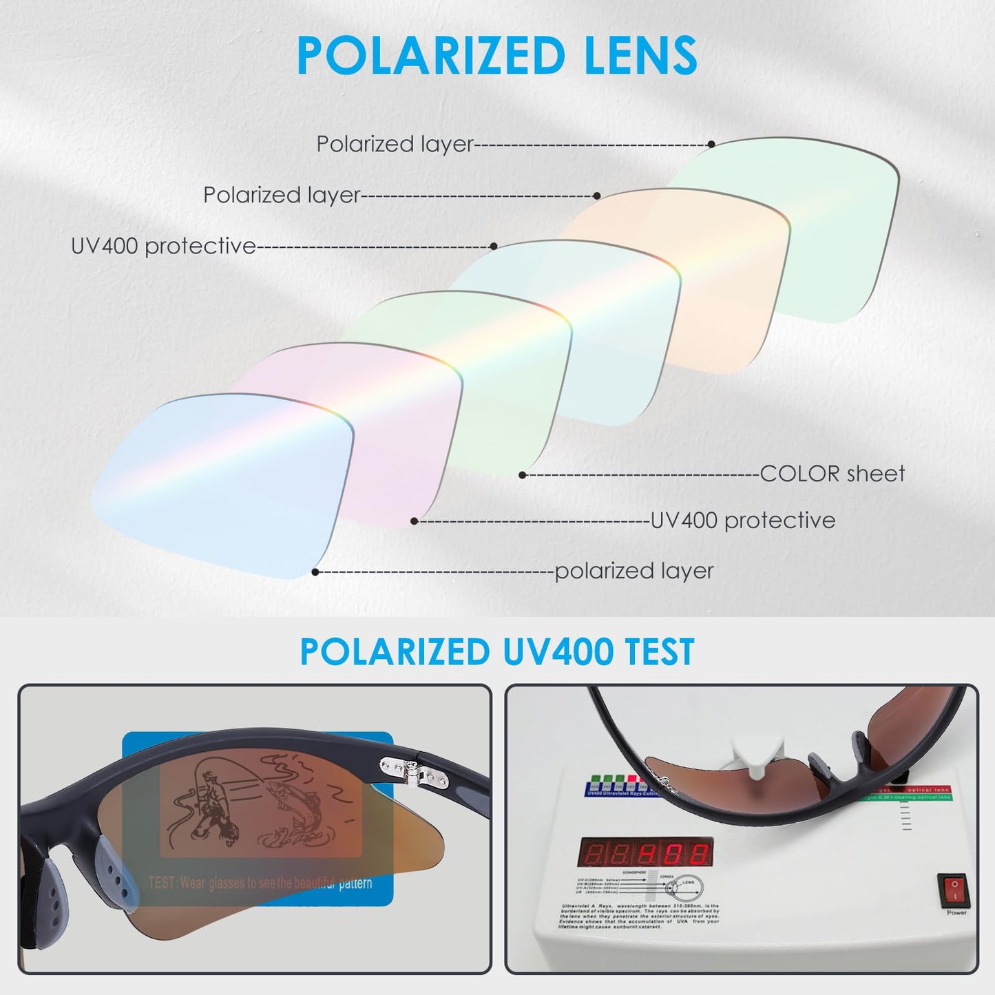 GoLight Polarized Wraparound Sports Sunglasses for Men & Women – UV400 Protection, Anti-Glare TAC Lens, Lightweight Frame with Metal Hinges – Ideal for Running, Driving, Cycling & Outdoor Sports