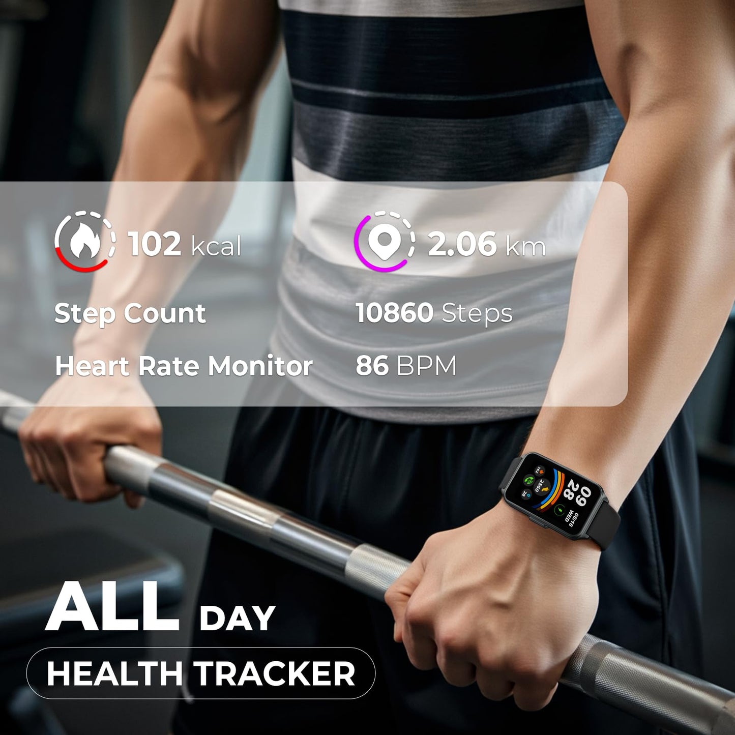 Fitness Tracker (Answer/Make Call)，Smart Watch 24/7 Heart Rate Spo2 Blood Oxygen Monitor Sleep Tracker, 120 Sports Modes Pedometer Calorie Step Tracker, Waterproof Activity Tracker for Women Men