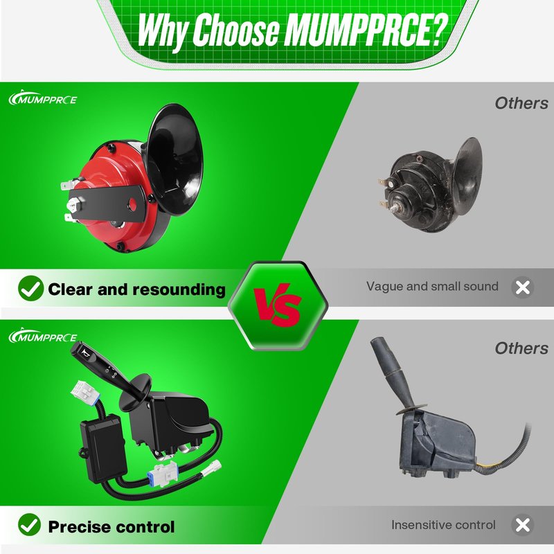 Upgraded Golf Cart Turn Signal Kit with Horn, Brake Switch Pad and 9-pin Plugs Wiring Harness, Universal 12V Street Legal Golf Cart Brake Light Switch Kits for EZGO Club Car Yamaha, Plug & Play