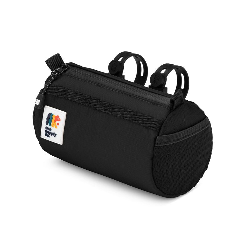 Oso Supply Co Handlebar Bike Bag – Water-Resistant Hard Shell with Quick-Access Zipper, Side Mesh Pockets, and Spacious Storage – Ideal for Cycling, Commuting, and Adventure Rides (Black)