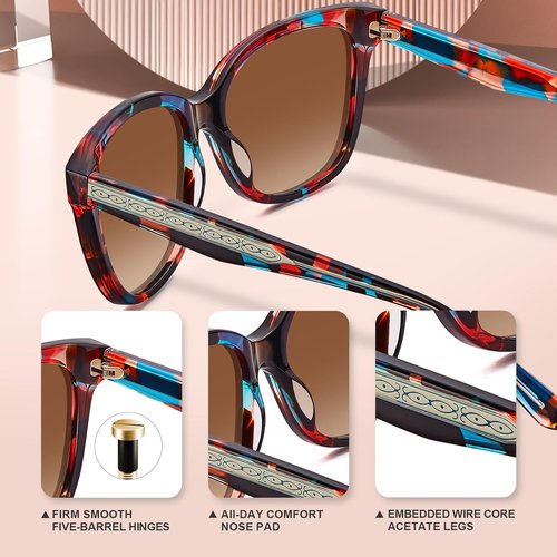 CARFIA Polarized Sunglasses for Women - UV Protection & Retro Italian Design | Stylish Driving Shades