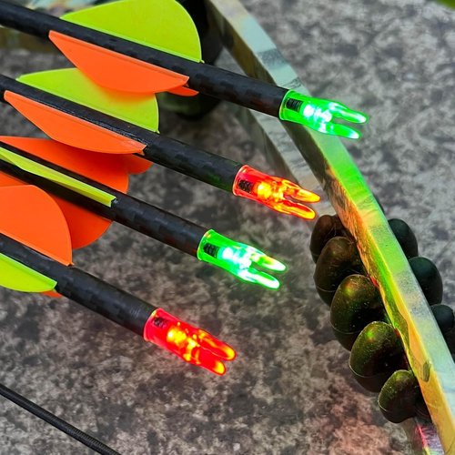 Linpeng Lighted Nocks for Arrows - 6PCS with ON/OFF Switch for Archery Hunting | Fits 165/G, 204/X, 233/H, 244/S, 246/GT