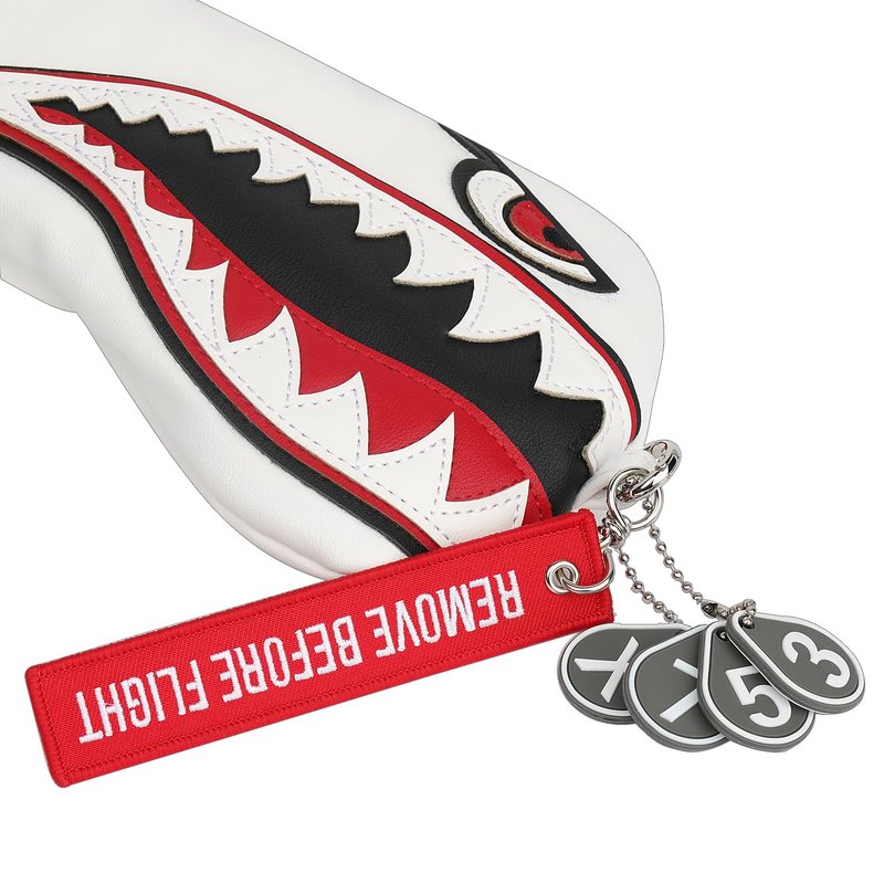 New Flying Tiger Warshark Golf Driver Headcover for Taylormade M3 M4 M5 M6 SIM Golf Club Available for Driver Size Wood Size Rescue Size (White Hybrid Cover)
