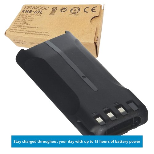 Kenwood KNB-69L Rechargeable Battery Pack, 7.4V 2550mAh — Up to 15-Hour Use, Works with KSC-35SK, Fits NX-1200/1300 & TK-D240/340 Families