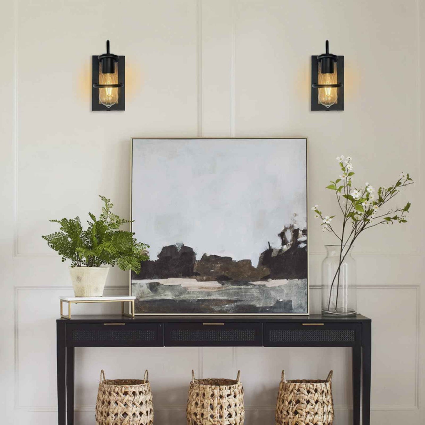 ThyFenno 2 Pack E26 LED Bulbs Battery Operated Wall Sconce, Dimmable Replacement Bulbs