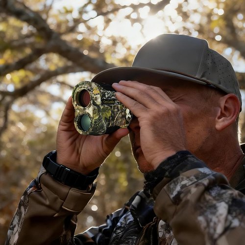 Cert Leidis Hunting Laser Rangefinder with Rechargeable, 1500-Yard Waterproof Range Finder for Hunter with Distance/Angle/Speed/Scan Multi Functional, 6X Magnification (Camo)