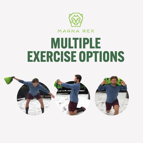 Sandbags for Working Out - 50 lbs - Adjustable Heavy Duty Equipment for Weight Training - 1 Outer, 3 Inner Sandbags - Portable Tough Workout - Green Non Slam