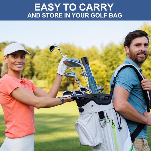 BAIRBRE Golf Alignment Sticks 2 Pack,Golf Alignment Rods Upgraded 48" Collapsible Golf Practice Sticks Golf Training Aid for Aiming,Putting,Golf Training Sticks with Clear Tube Case (Blue)