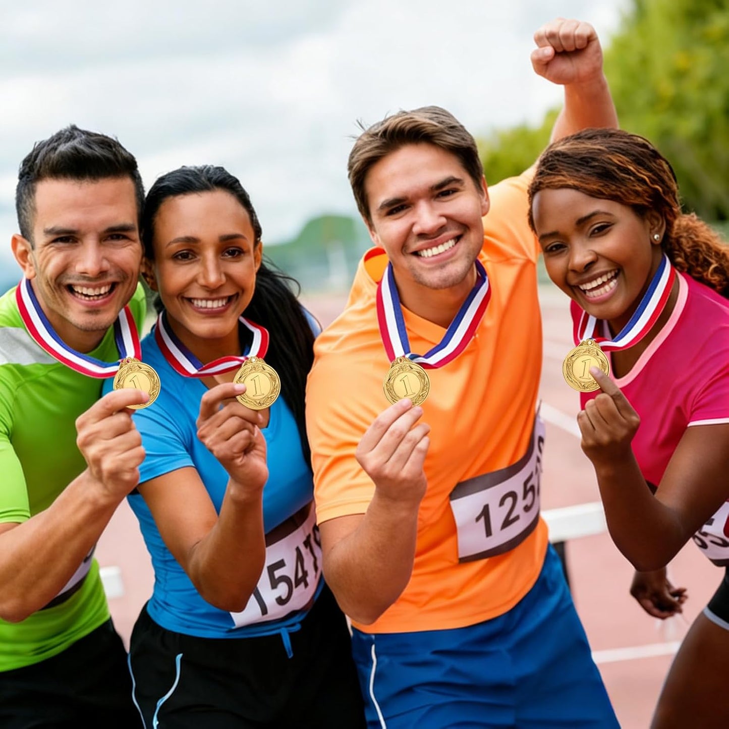 Simpeak 12-Piece Winner Medals Set - Olympic-Themed Awards for Sports Ceremonies | 2 Inches